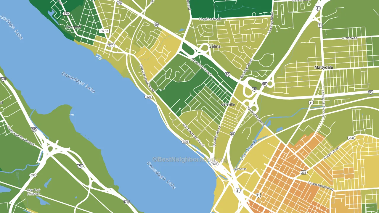 Galeville, Liverpool, NY block-group voter-turnout map