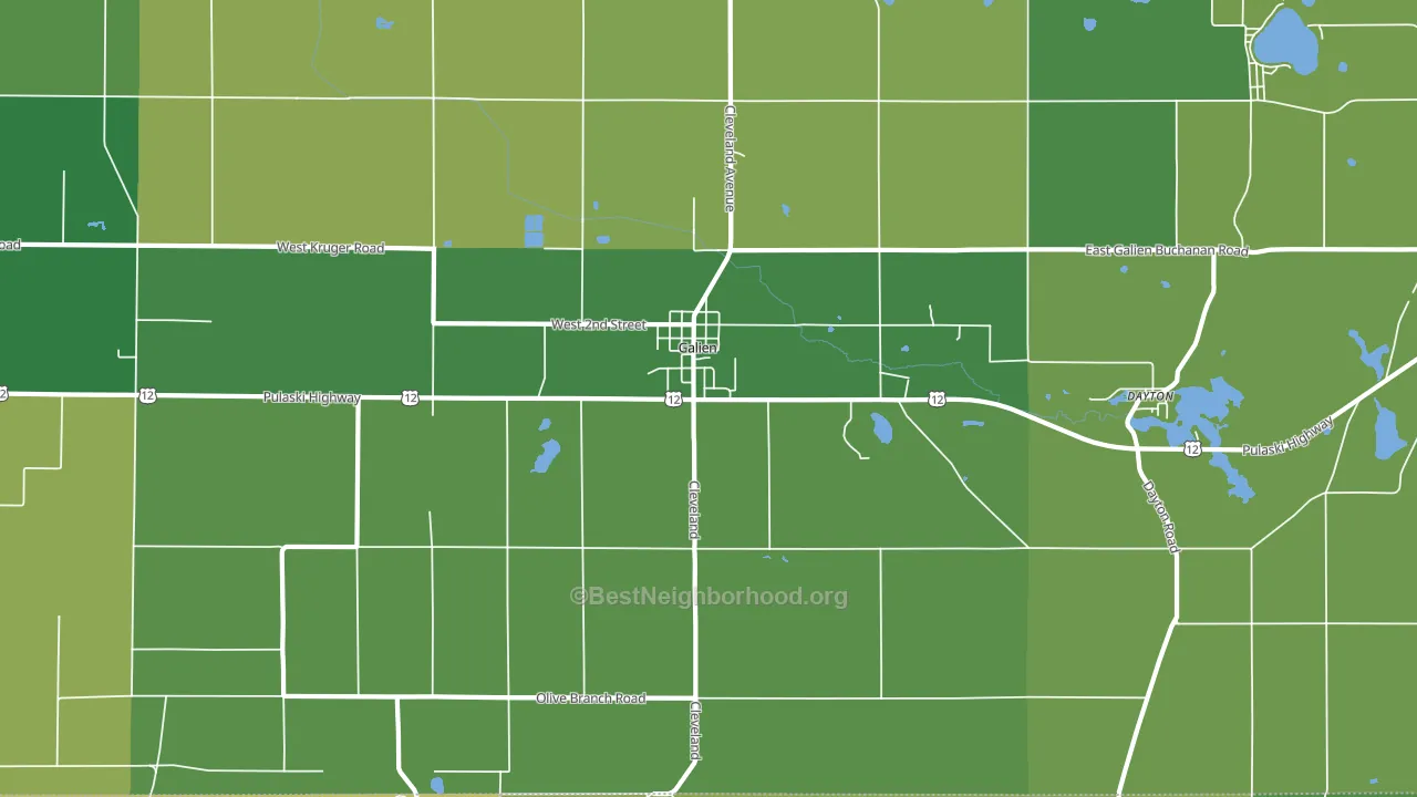 Galien, MI block-group voter-turnout map