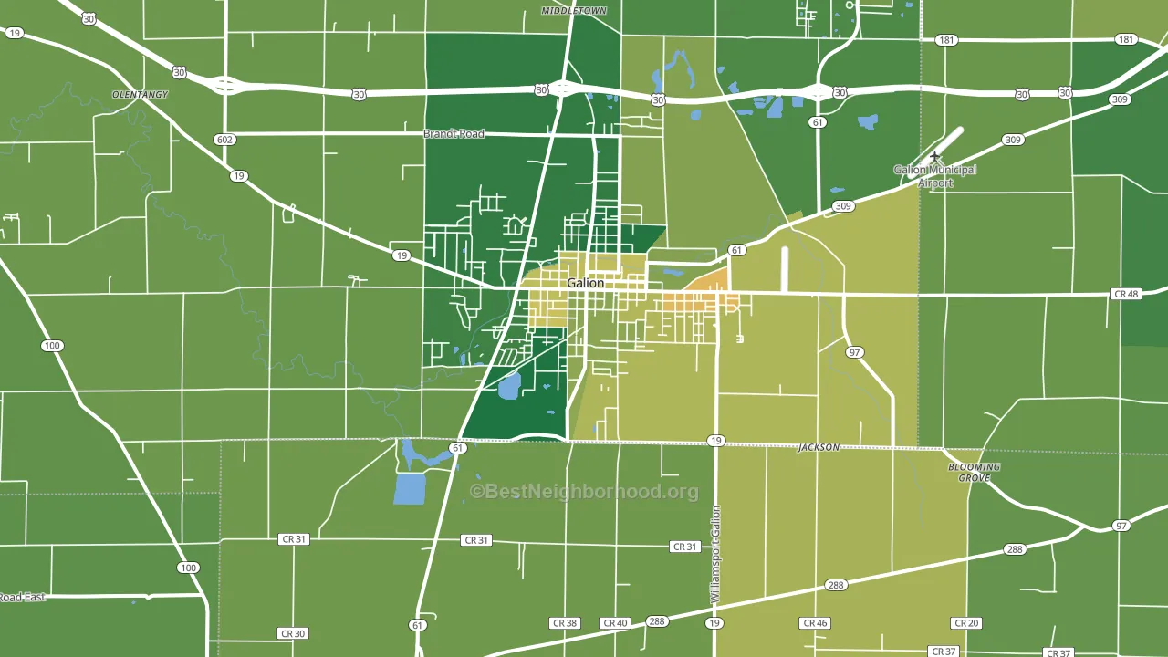 Galion, OH block-group voter-turnout map