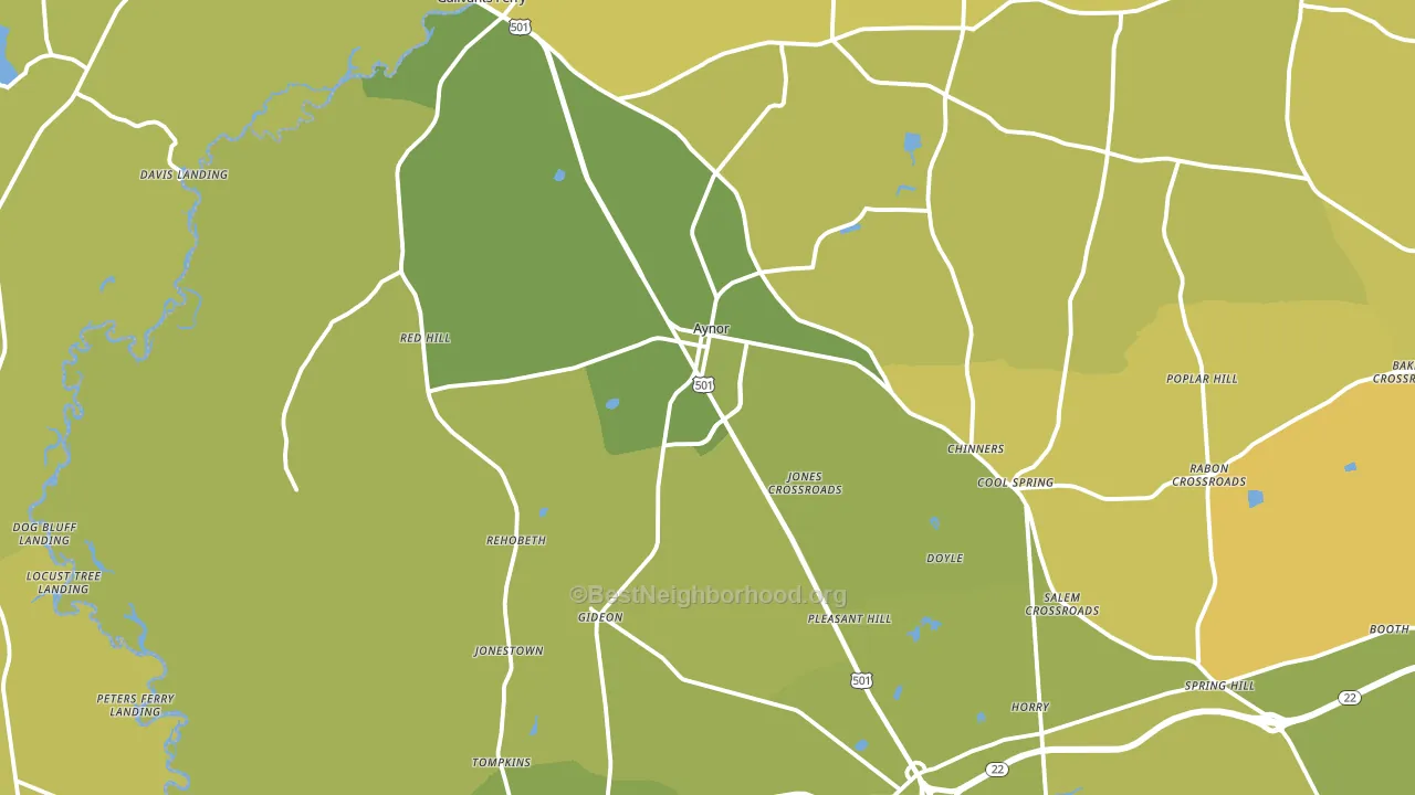 Galivants Ferry, SC block-group voter-turnout map