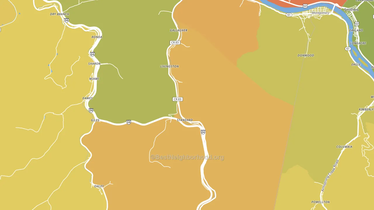 Gallagher, WV block-group voter-turnout map