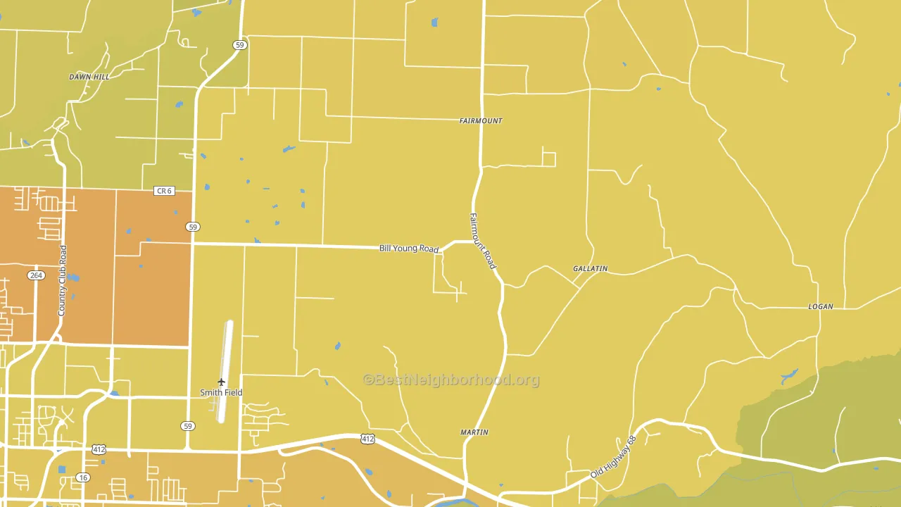 Gallatin, AR block-group voter-turnout map