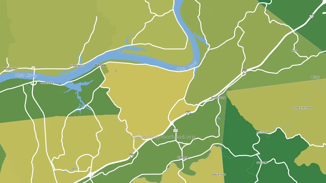 Gallatin County, KY block-group voter-turnout map