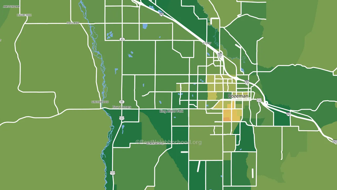 Gallatin County, MT block-group voter-turnout map