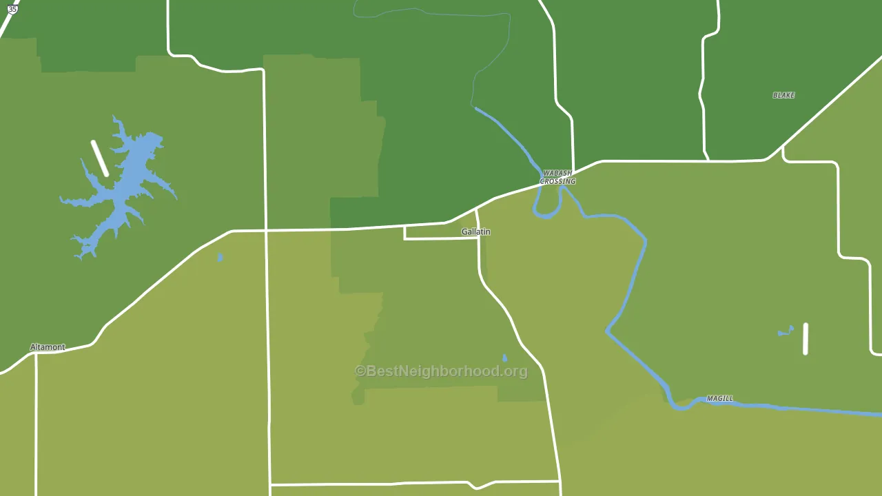 Gallatin, MO block-group voter-turnout map