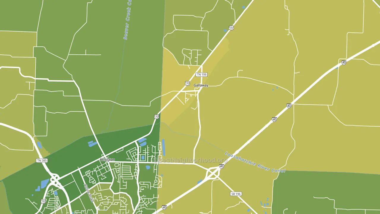 Gallaway, TN block-group voter-turnout map