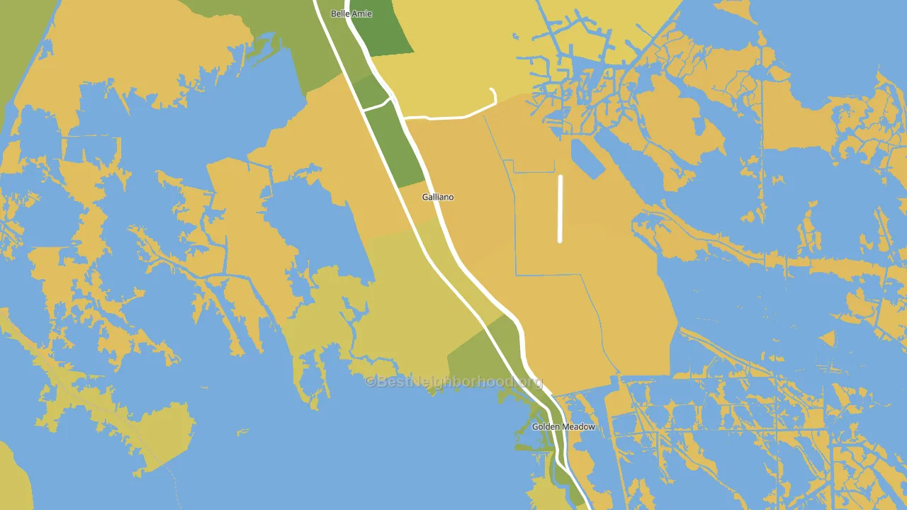 Galliano, LA block-group voter-turnout map