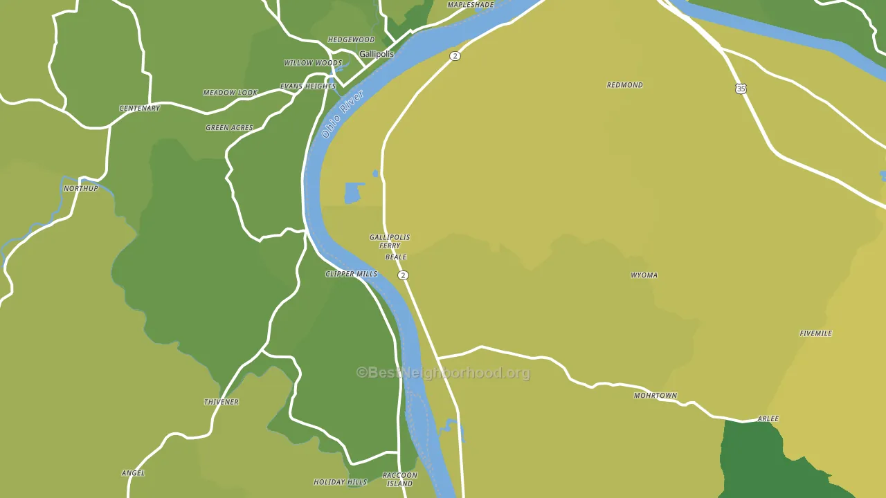 Gallipolis Ferry, WV block-group voter-turnout map