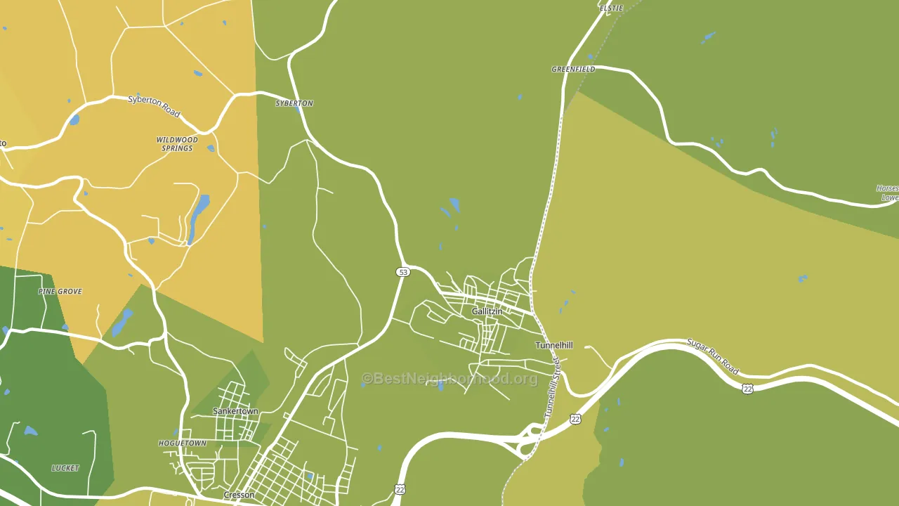 Gallitzin, PA block-group voter-turnout map