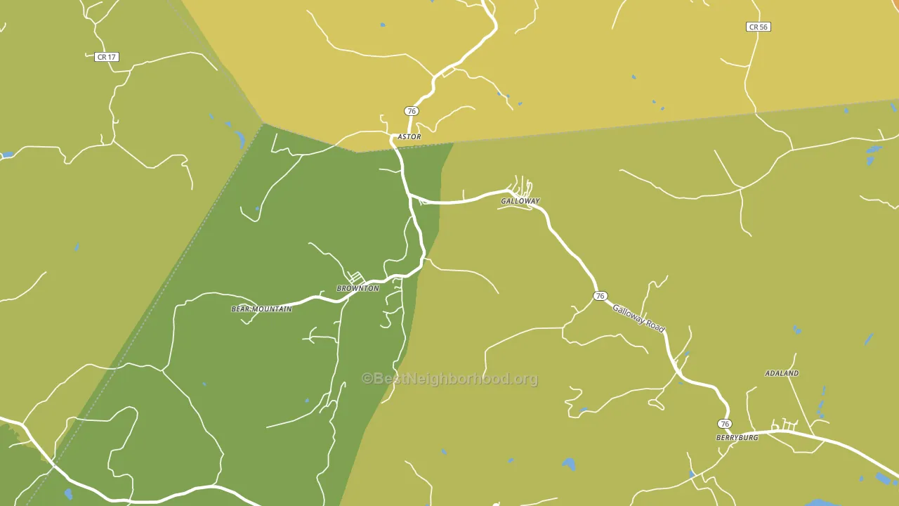 Galloway, WV block-group voter-turnout map