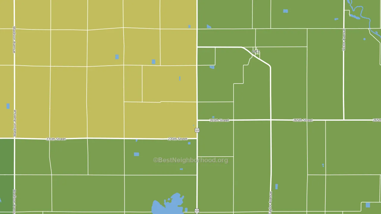 Galt, IA block-group voter-turnout map