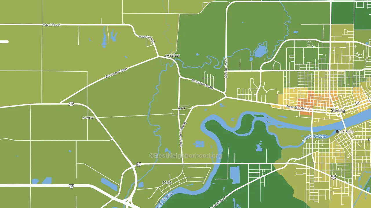 Galt, IL block-group voter-turnout map