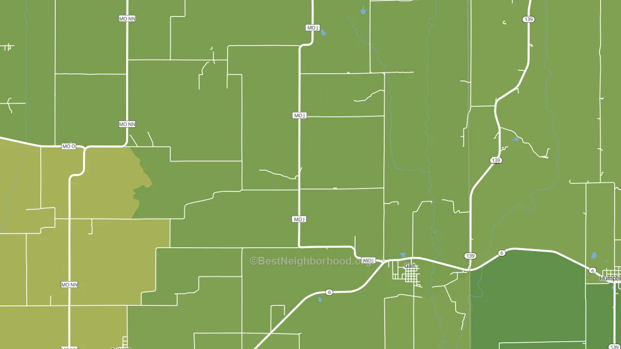 Galt, MO block-group voter-turnout map