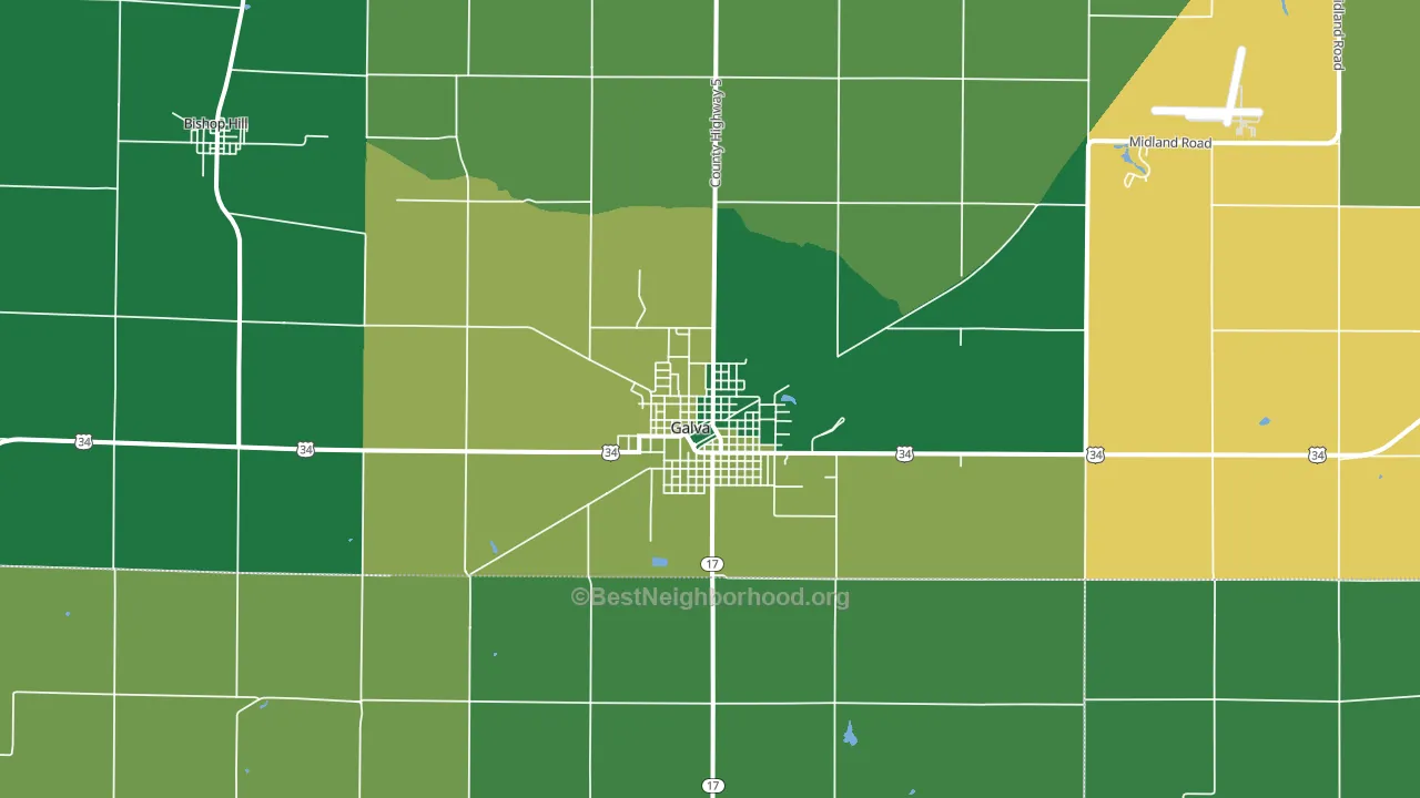Galva, IL block-group voter-turnout map