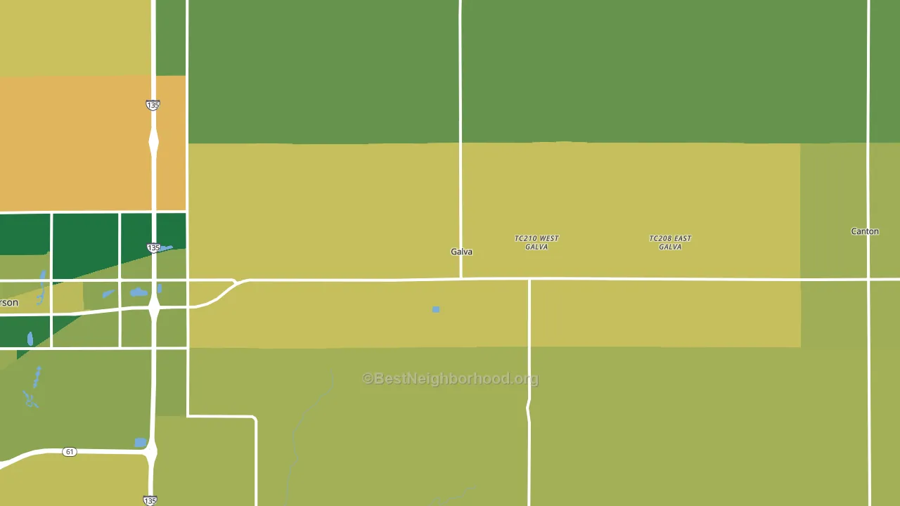 Galva, KS block-group voter-turnout map