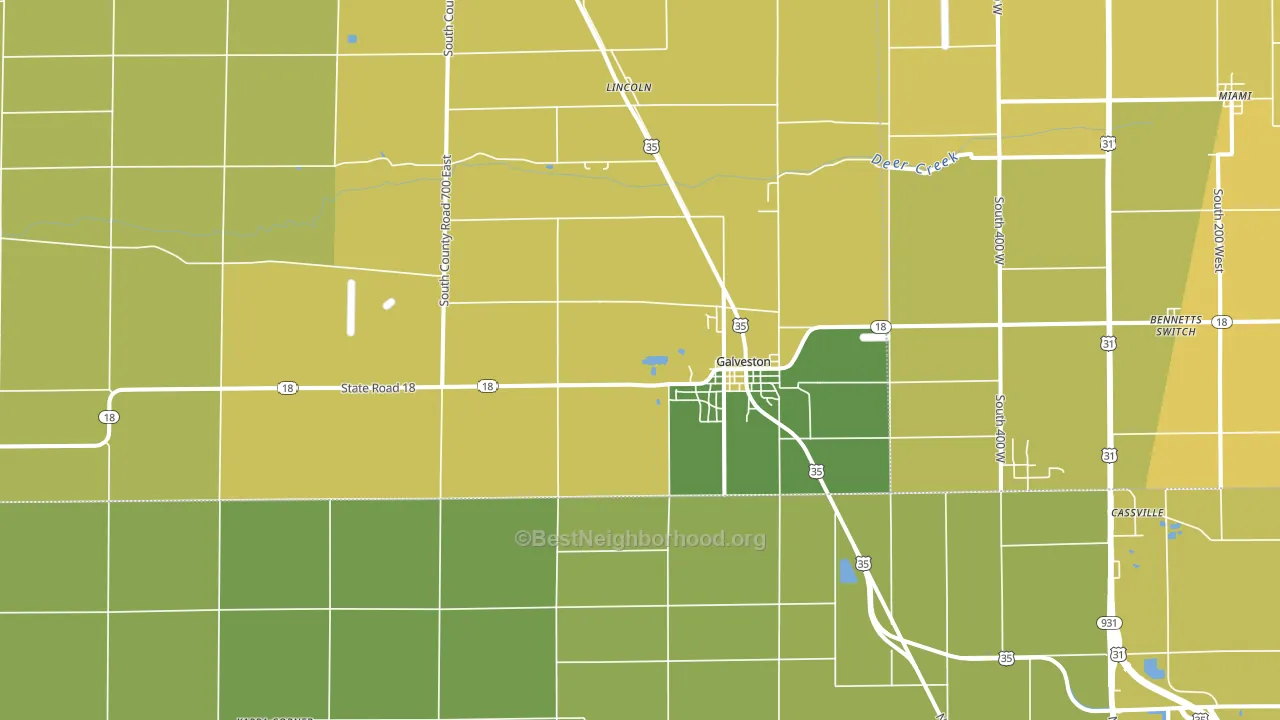 Galveston, IN block-group voter-turnout map