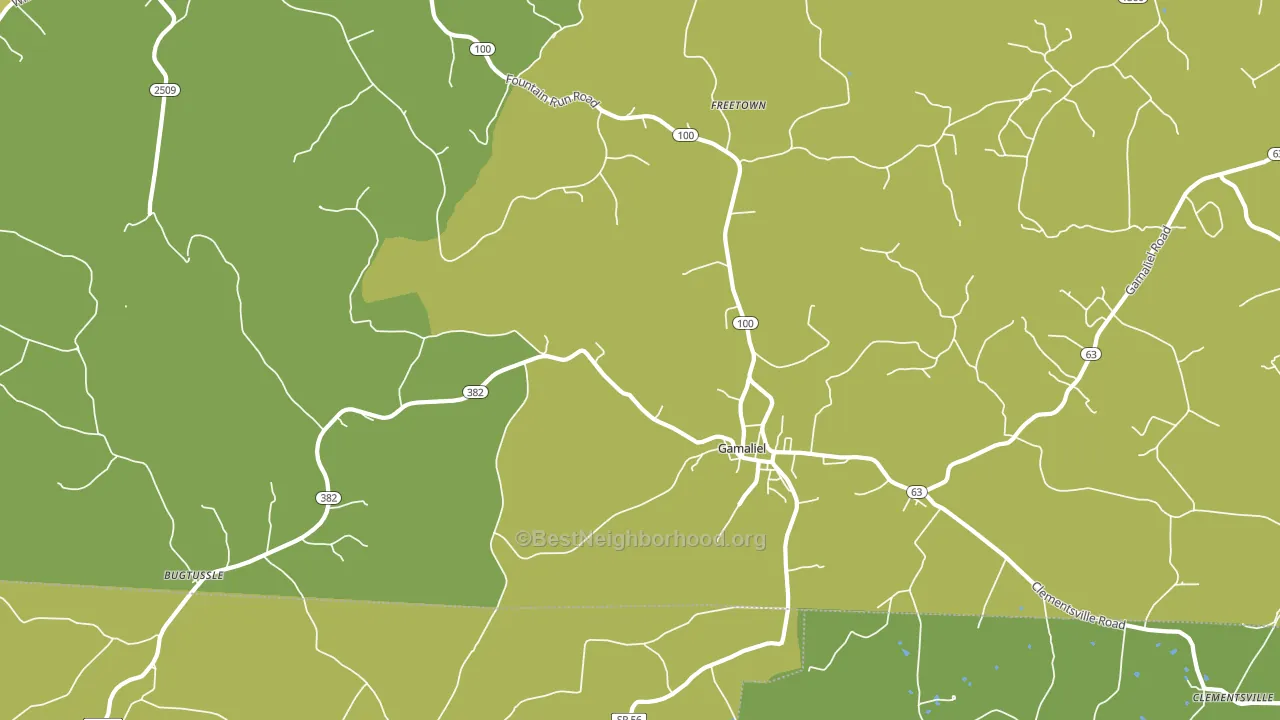 Gamaliel, KY block-group voter-turnout map