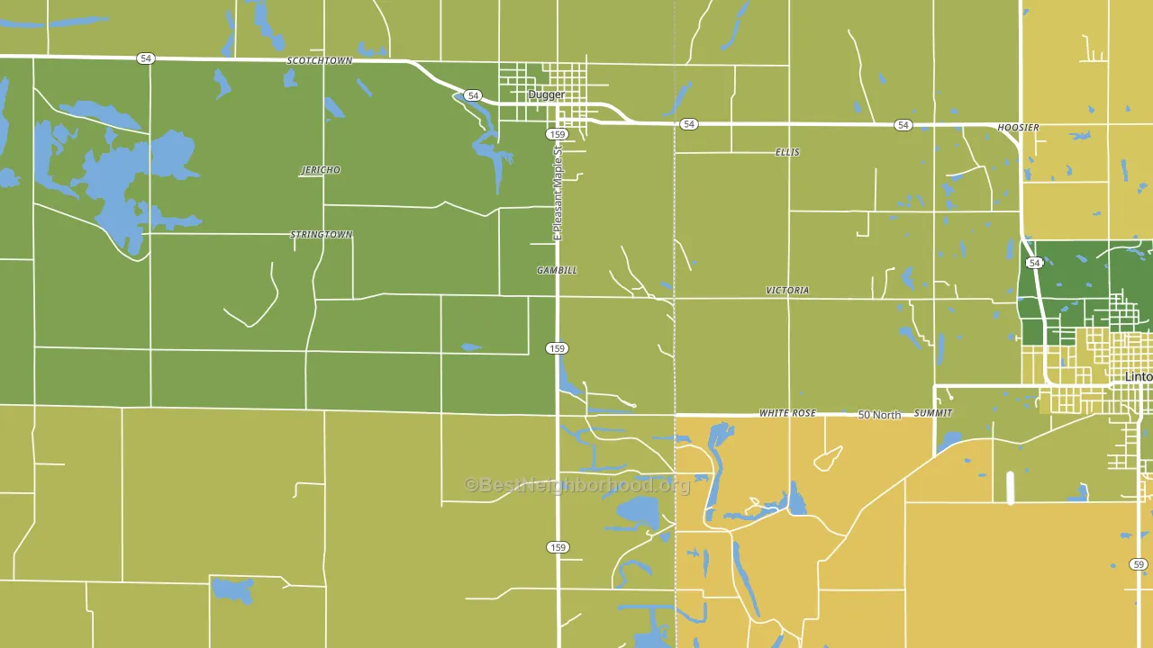 Gambill, IN block-group voter-turnout map