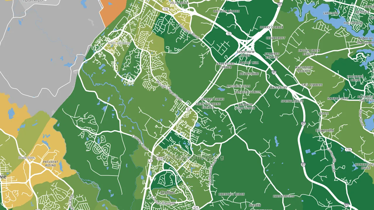 Gambrills, MD block-group voter-turnout map