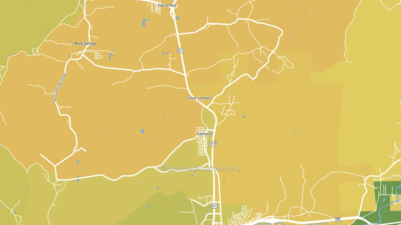 Gamerco, NM block-group voter-turnout map