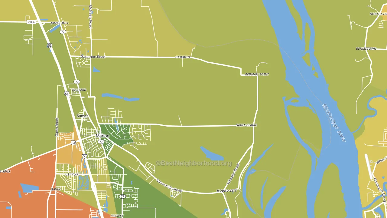Gammon, AR block-group voter-turnout map