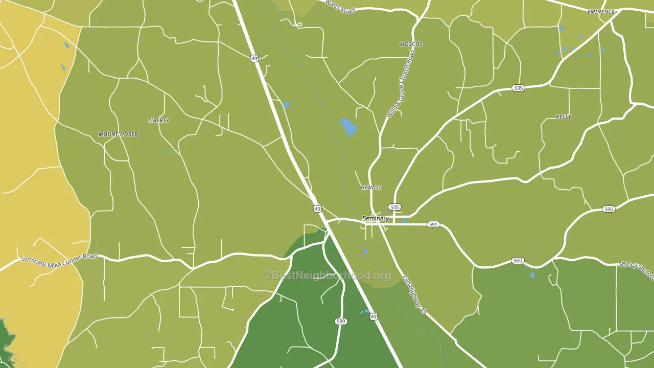 Gandsi, MS block-group voter-turnout map