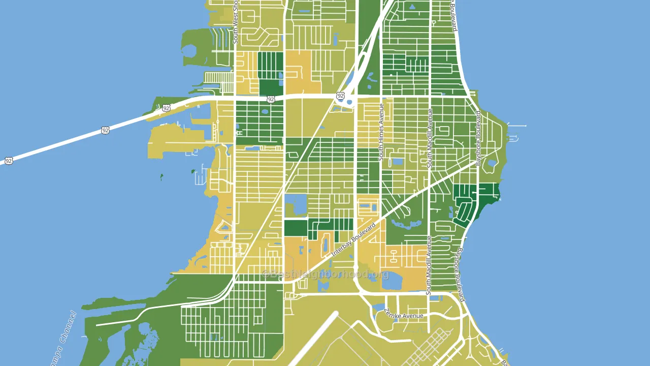 Gandy-Sun Bay South, Tampa, FL block-group voter-turnout map