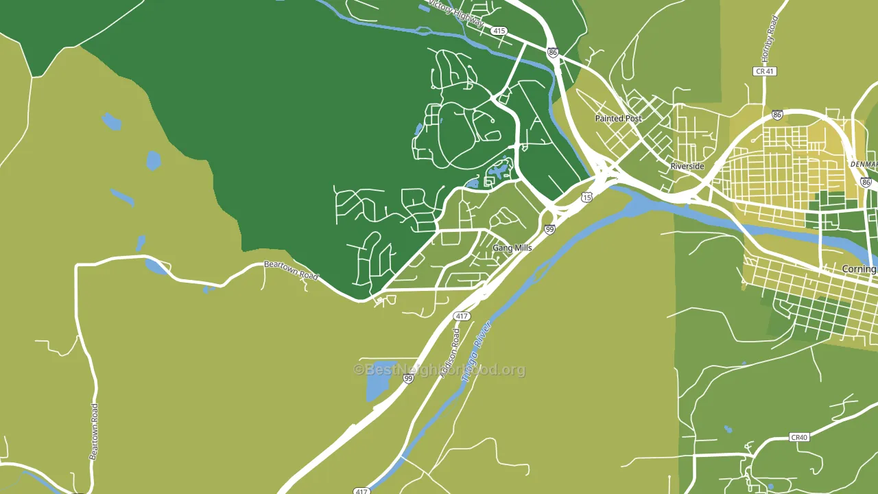 Gang Mills, NY block-group voter-turnout map