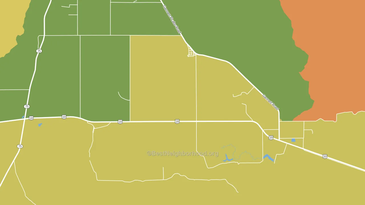 Gannett, ID block-group voter-turnout map