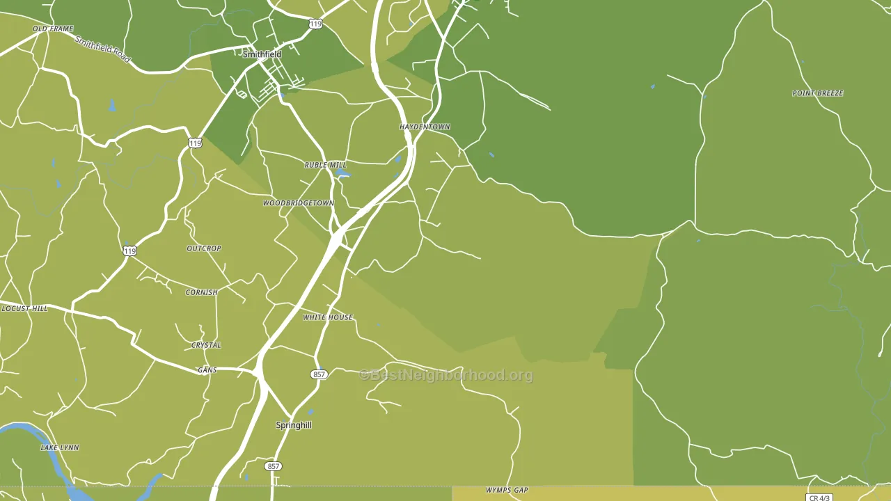 Gans, PA block-group voter-turnout map