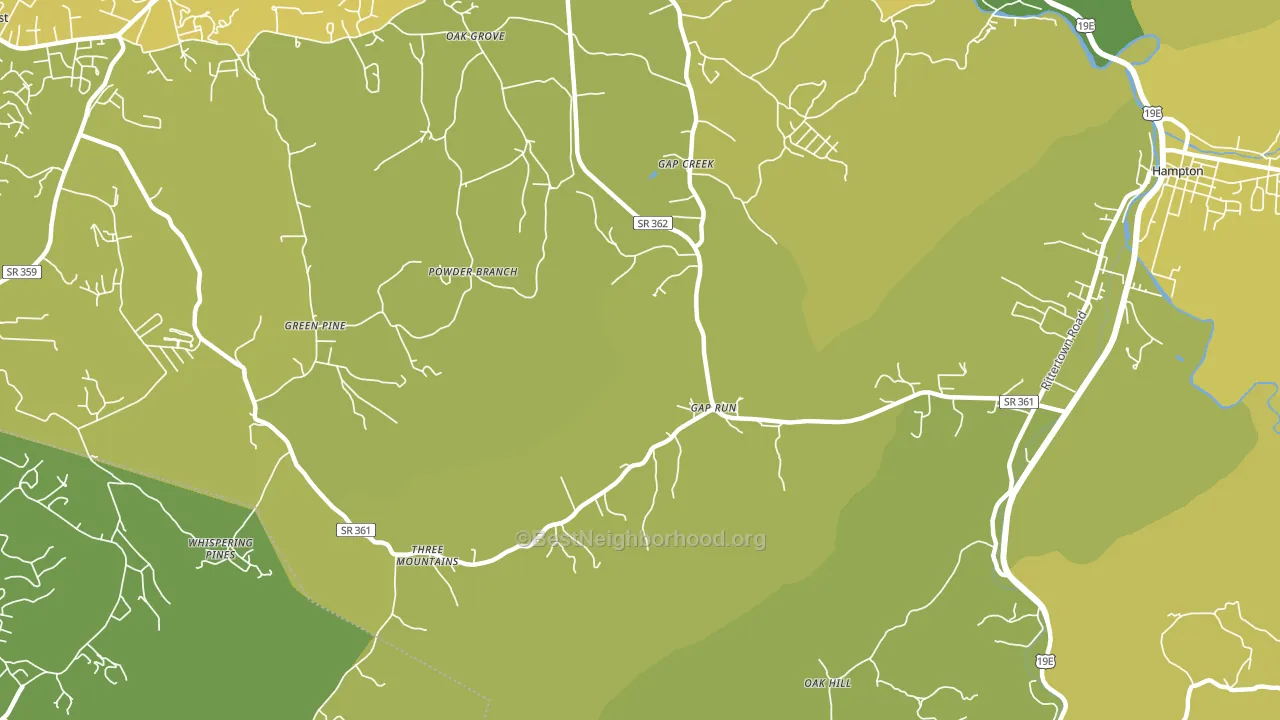 Gap Creek, TN block-group voter-turnout map