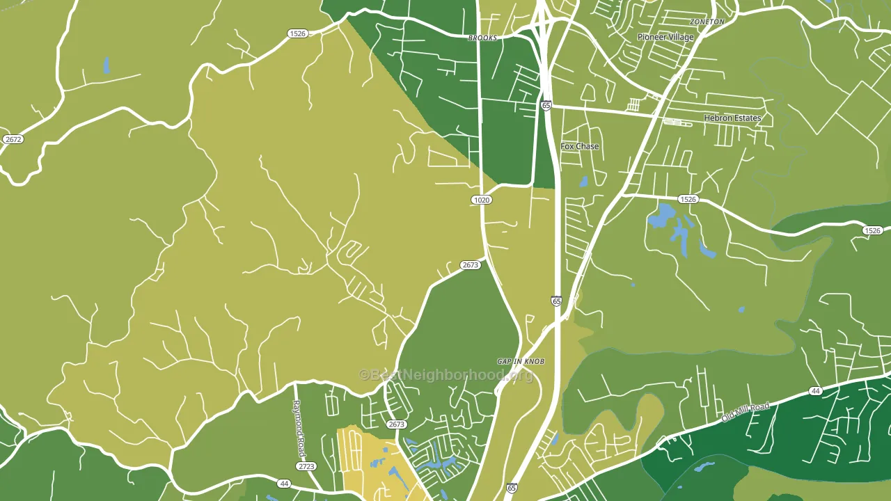 Gap in Knob, KY block-group voter-turnout map