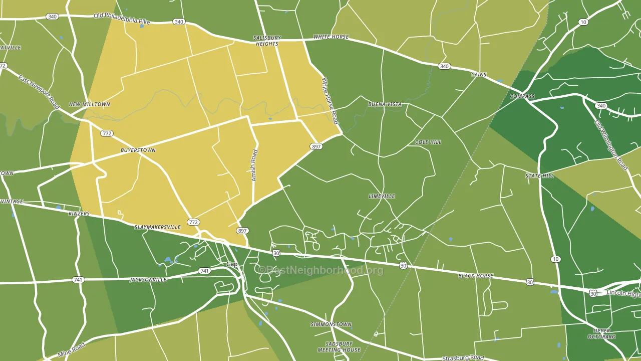 Gap, PA block-group voter-turnout map