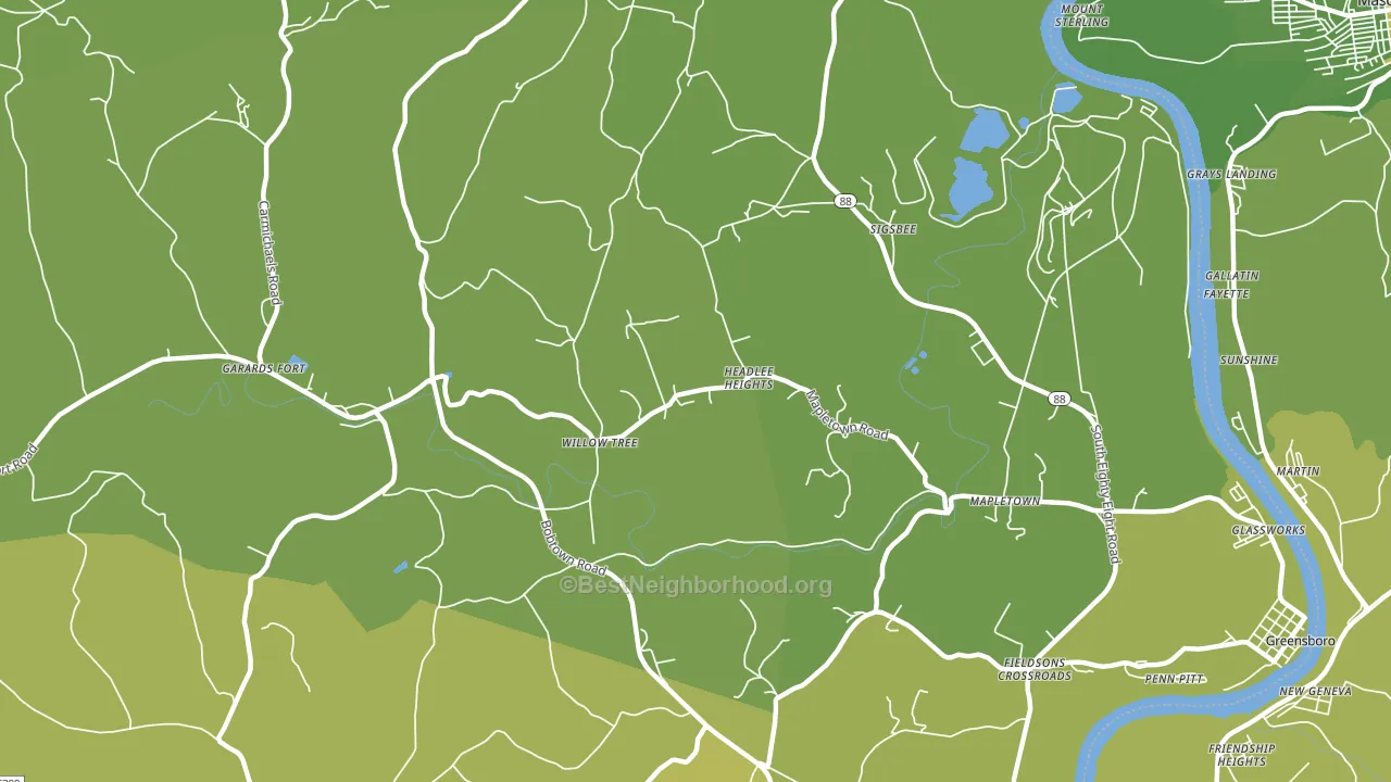 Garards Fort, PA block-group voter-turnout map
