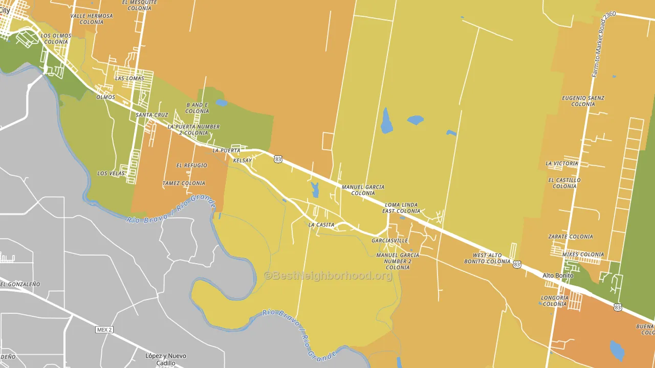 Garciasville, TX block-group voter-turnout map