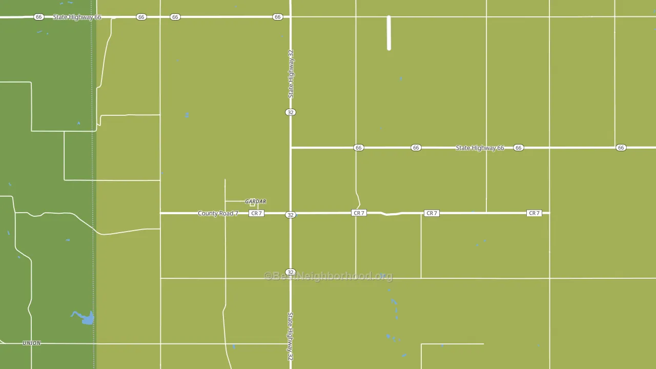 Gardar, ND block-group voter-turnout map