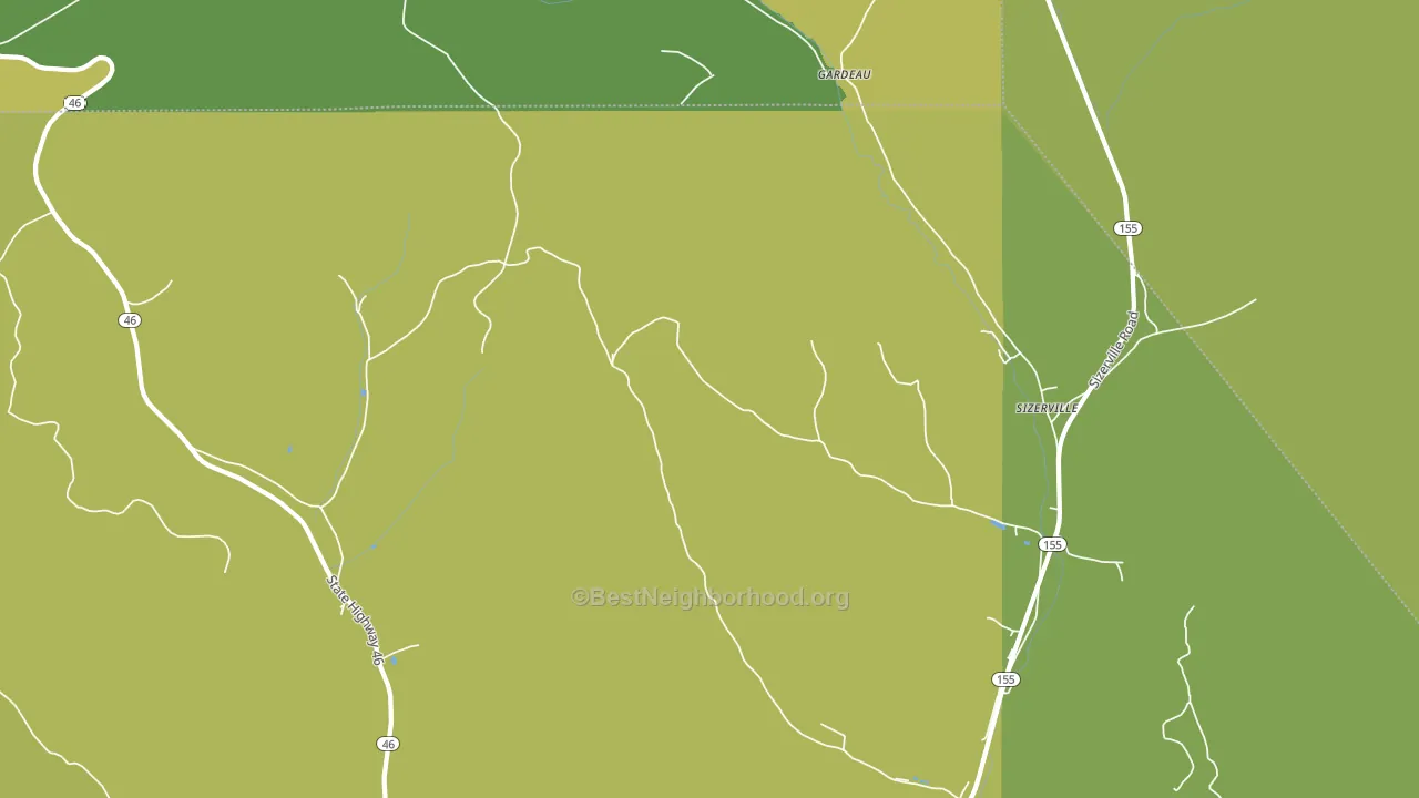 Gardeau, PA block-group voter-turnout map