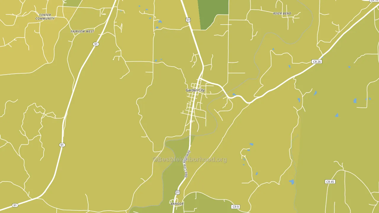 Garden City, AL block-group voter-turnout map
