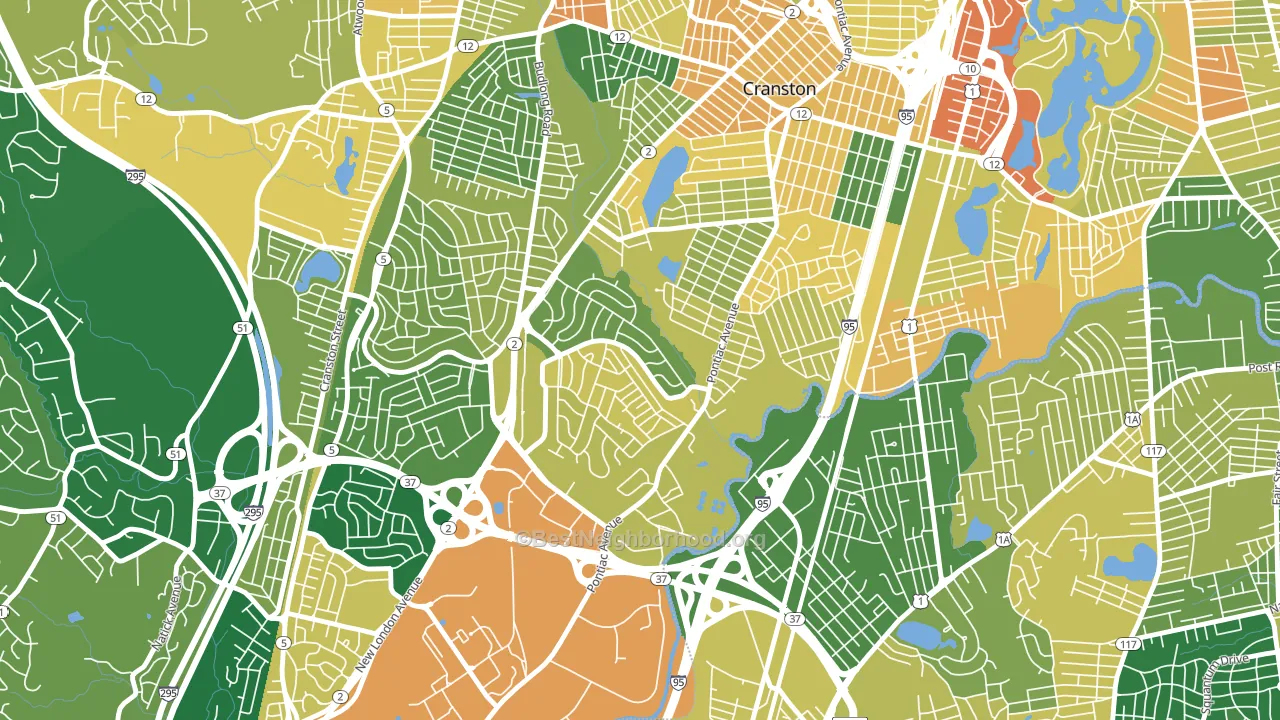Garden City, Cranston, RI block-group voter-turnout map