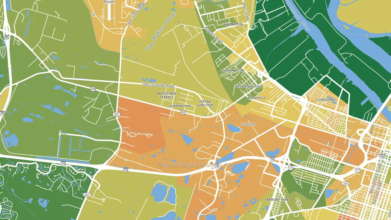 Garden City, GA block-group voter-turnout map