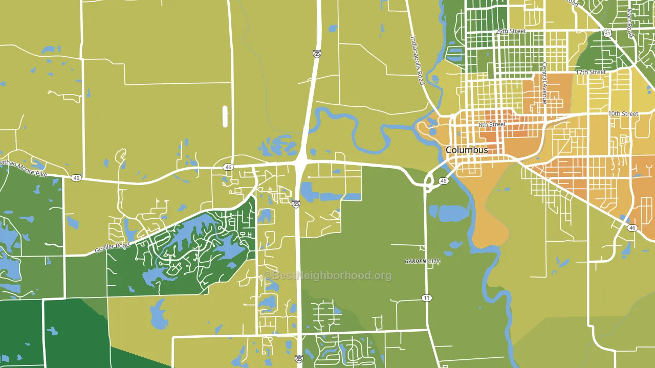 Garden City, IN block-group voter-turnout map