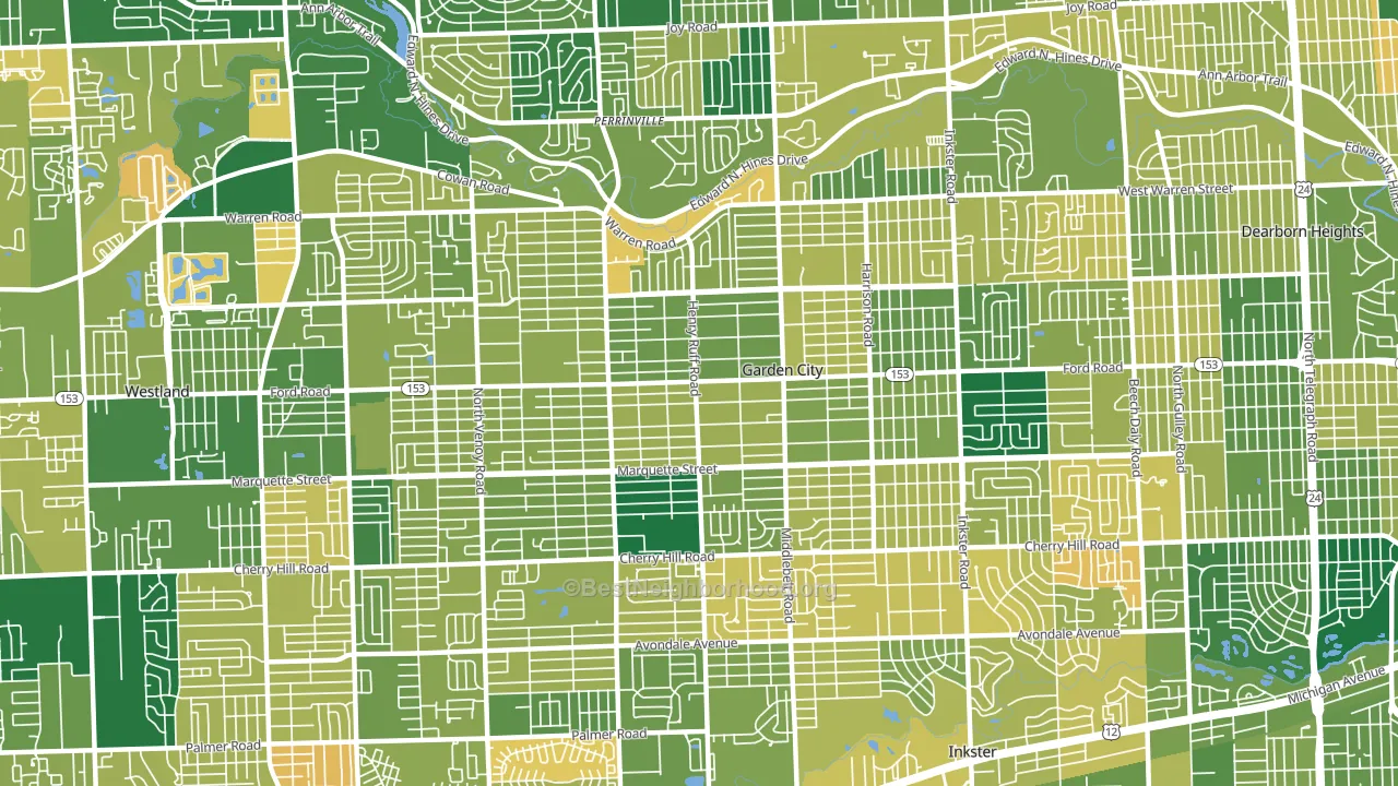Garden City, MI block-group voter-turnout map