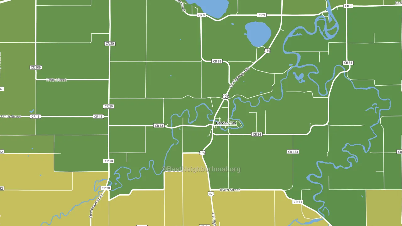 Garden City, MN block-group voter-turnout map