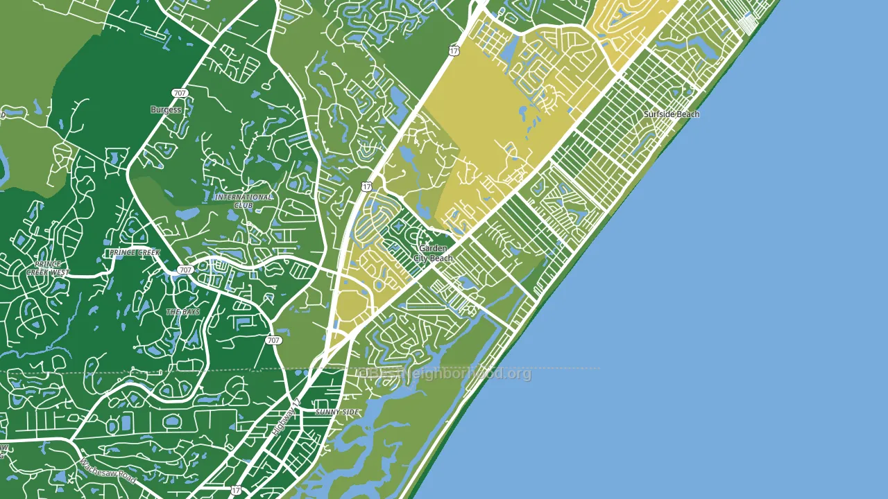 Garden City, SC block-group voter-turnout map