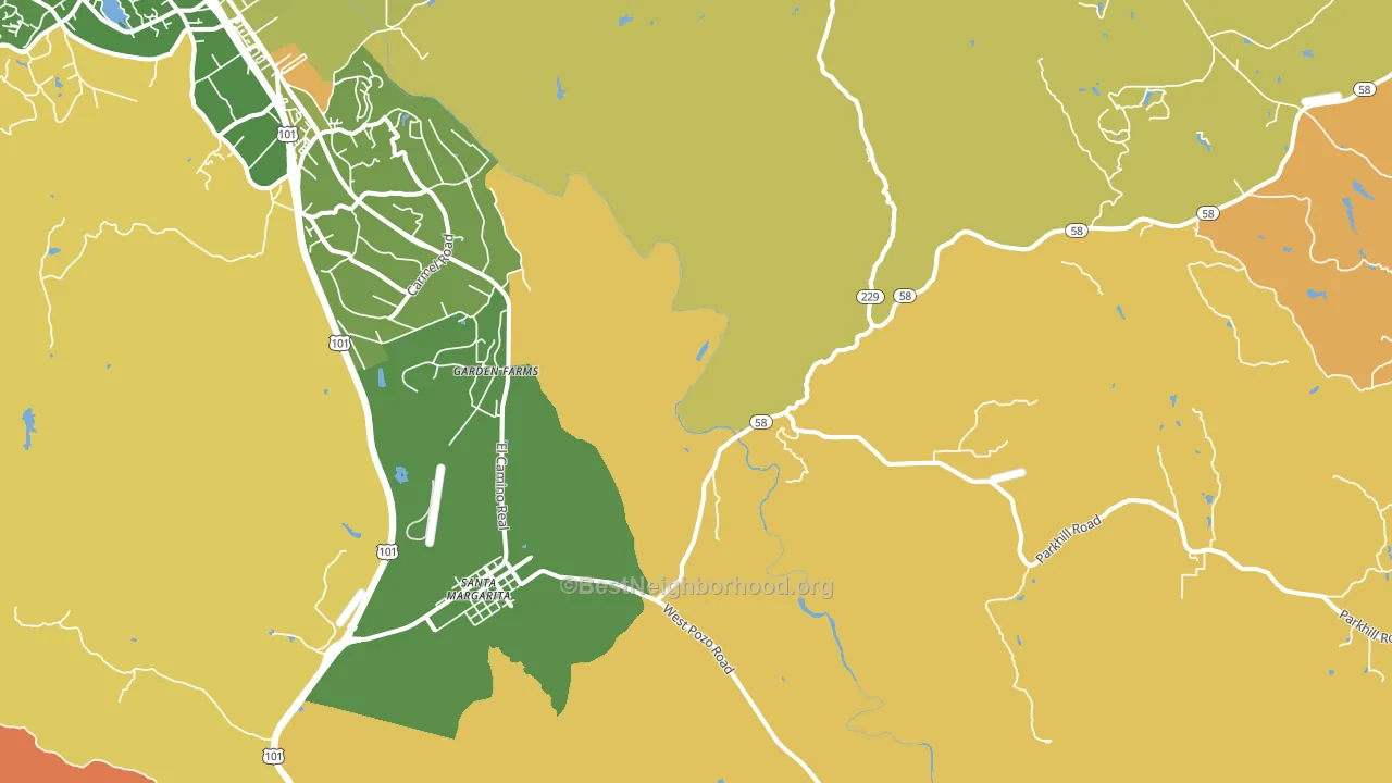 Garden Farms, CA block-group voter-turnout map