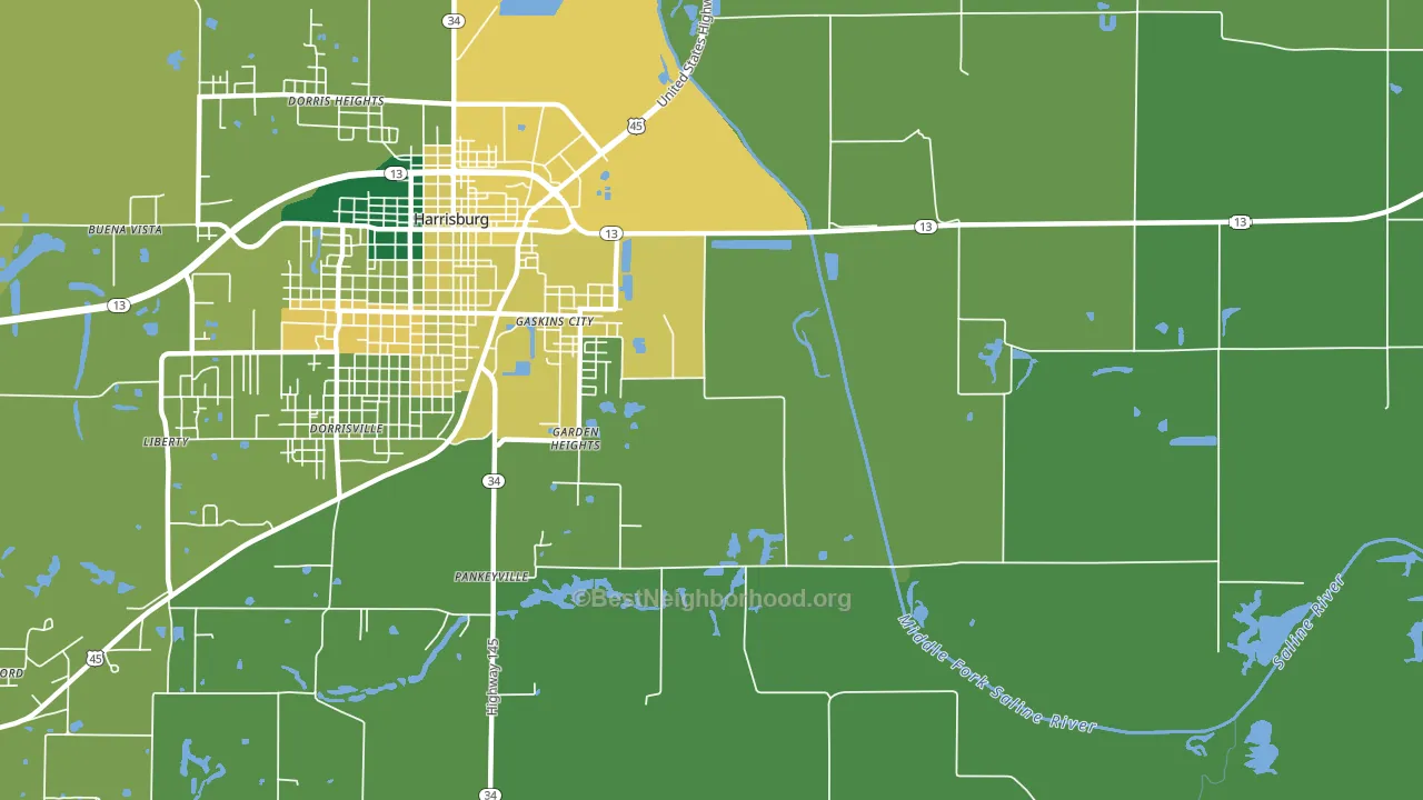 Garden Heights, IL block-group voter-turnout map