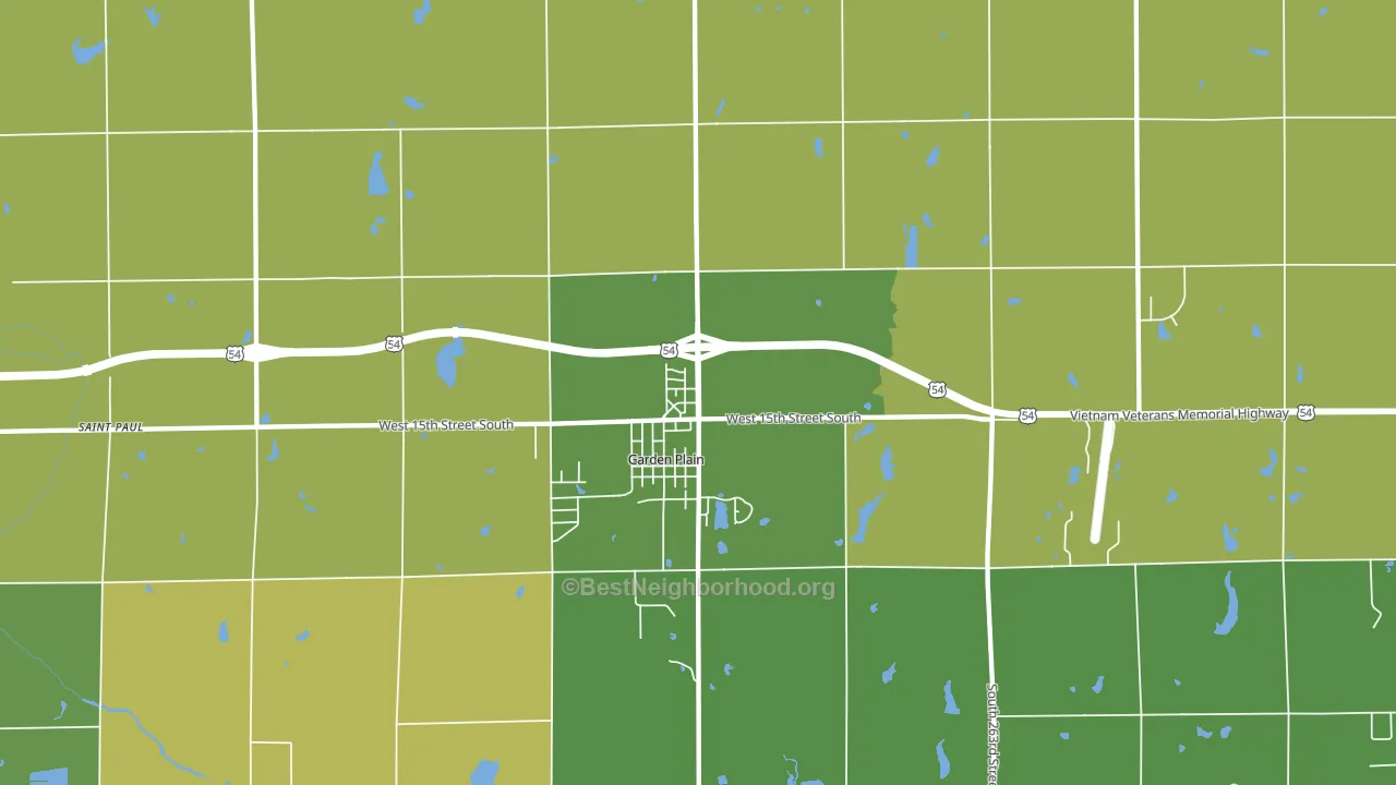 Garden Plain, KS block-group voter-turnout map