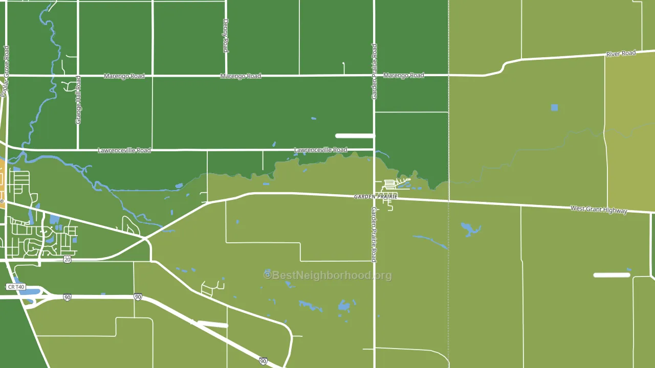 Garden Prairie, IL block-group voter-turnout map