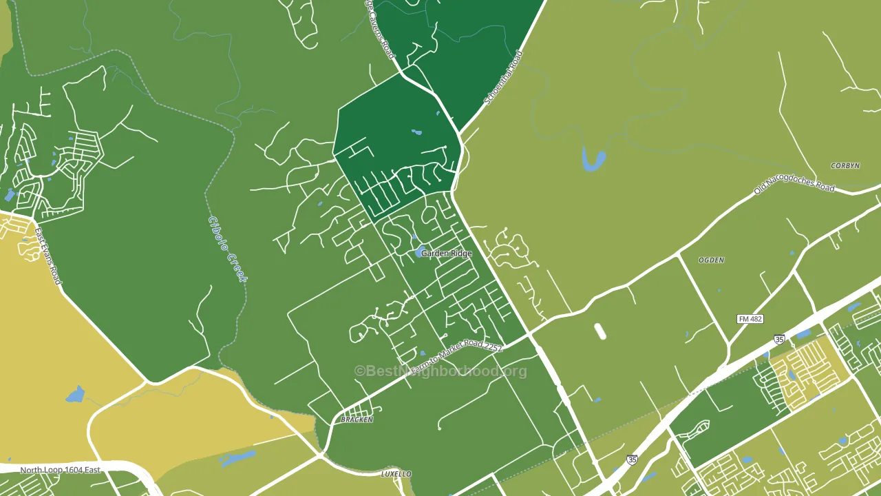 Garden Ridge, TX block-group voter-turnout map