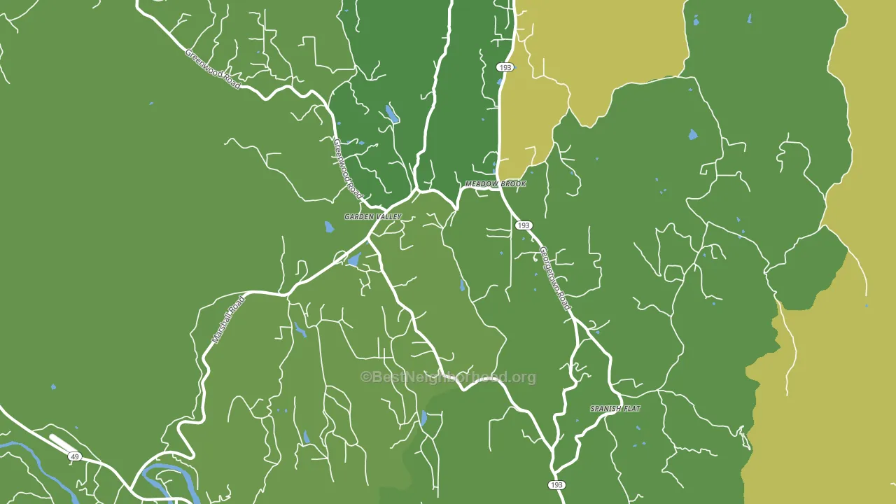 Garden Valley, CA block-group voter-turnout map